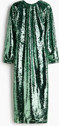 H&M Rückenfreies Paillettenkleid - Green