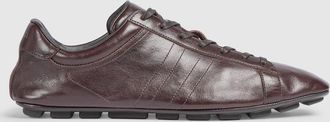 Gucci Mens Sneaker With Driver Sole, Brown, Leather