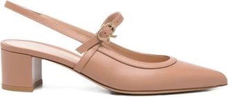 Gianvito Rossi Allette Calf Leather Low Heel Pump