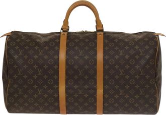 Louis Vuitton Keepall 60 Brown Canvas Travel Bag (Pre-Owned)