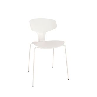 Koketto Home Silla moderna en polipropileno blanco respaldo curvo