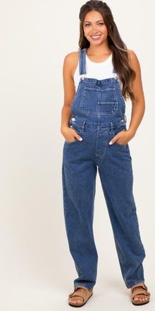Pinkblush Wash Rolled Cuff Denim Overalls in Blue at Nordstrom, Size Medium
