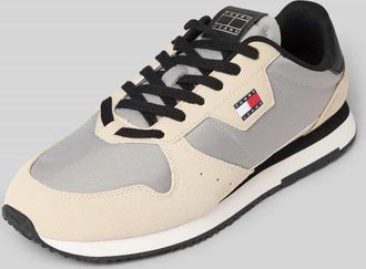 Tommy Jeans Low Top Sneaker aus Leder-Mix Modell EVA RUNNER in Hellgrau, Größe 40