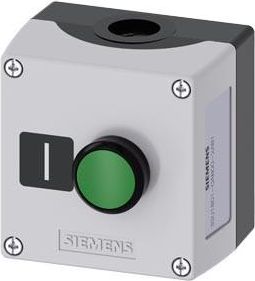 SIEMENS Caja Aparatos De Mando Control 1 Boton Plano Ip67 3su1801-0ab00-2ab1