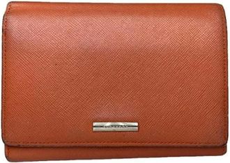 Burberry Pre-owned Wallets, female, Orange, Size: ONE SIZE Pre-owned Vintage Leather Wallet
