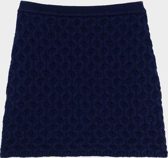 Theory Cable-Knit Felted Wool-Cashmere Mini Skirt