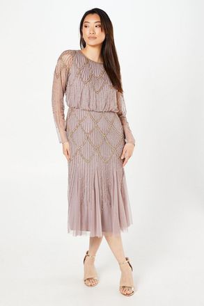 Coast Hand Embellished Chandelier Sequin Midi Dress