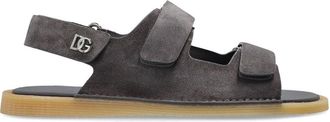 Dolce & Gabbana Sandali in pelle con strappo - Grigio