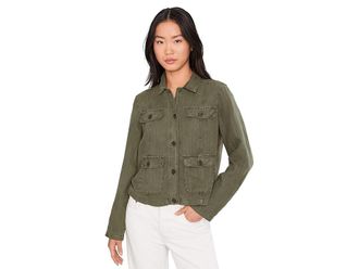 Michael Stars Nash Lady Like Jacket Womens Jacket Caper : LG (US 8-10), Linen/Tencel