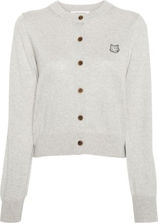 Maison Kitsuné Bold Fox Head wool cardigan - women - Wool - L - Grey