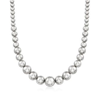 Ross-Simons Italian 6-14mm Sterling Silver Graduated Bead Necklace