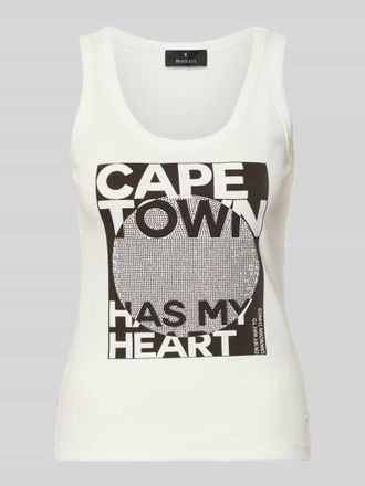 Monari Slim Fit Top mit Strasssteinbesatz Modell Cape Town in Weiss, Gr&ouml;&szlig;e 34