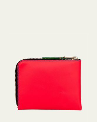 Comme Des Gar&ccedil;ons Mens Super Fluo Leather Zip Wallet