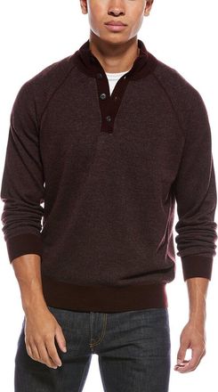 Vince Birdseye Button Wool & Cashmere-Blend Mock Neck Sweater