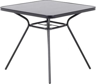 Beliani Mesa de jardín 4 personas de acero negro