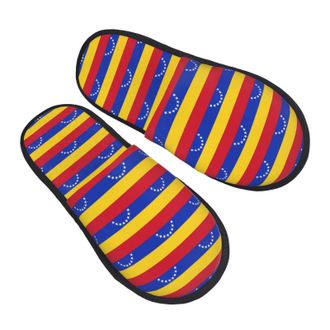 Generic Cotton Slippers Flag Of Venezuela Unisex Fluffy Slippers Breathable House Shoes For Travel Room Winter L