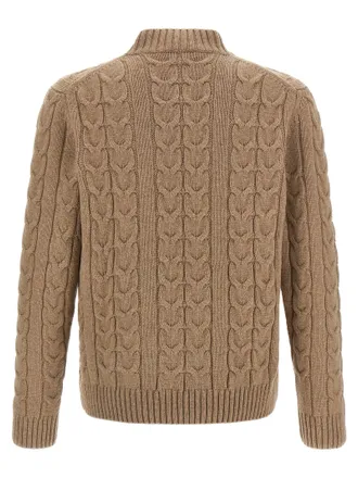 Zanone Braided Virgin Wool Sweater - Camel