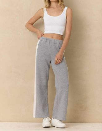 Vintage Havana Fleece Colorblock Wide Leg Pants In Vintage