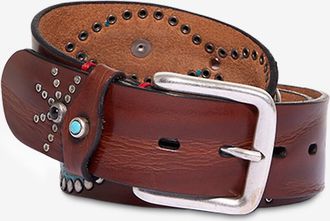 Fausto Colato Nietenbesetzter G&uuml;rtel aus Glattleder Casual - 40mm