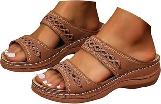 Generic Summer Orthopedic Wedge Platform Sandals Anti Slip Open Toe Sandal Open Toe Walking Sandals with Arch Support Comfortable Breathable Beach Slippers