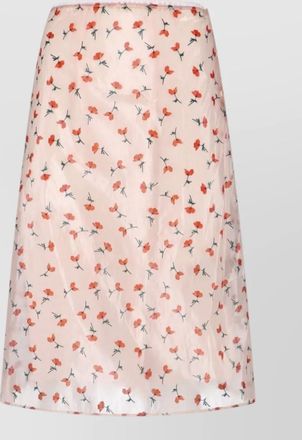 Jil Sander midi skirt button detail floral pattern