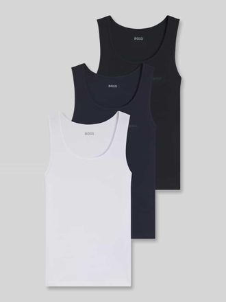 HUGO BOSS Slim Fit Tanktop aus reiner Baumwolle im 3er-Pack in Marine, Gr&ouml;&szlig;e XXL