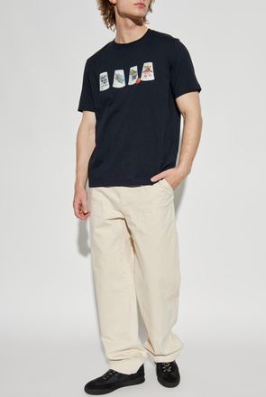 Paul Smith T-shirt With Colorful Print, Mens, Navy Blue