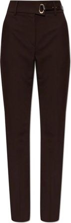 Sportmax Broeken, Dames, Bruin, S, Leer, RUM Broek