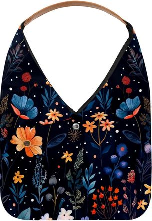 Generic Floral Colored Reusable Lightweight Grocery Bags - Foldable Into Compact Pouch, Washable & Sturdy, Multipurpose for Shopping and Travel