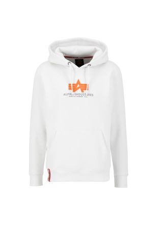 Alpha Industries Hoodie ALPHA INDUSTRIES Basic Hoodie BL Rubber, Herren, Gr. M, weiss (wei&szlig;), Obermaterial: 80% Baumwolle, 20% Polyester, regular fit, Sweatshirts Hood