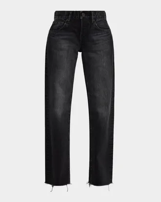 Moussy Vintage Glencoe Straight Raw-Hem Jeans
