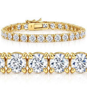 Pompeii3 20 Ct Lab Grown Diamond Tennis Bracelet 14k Yellow Gold 7
