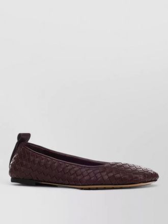Bottega Veneta flat sole round toe woven ballerina shoes