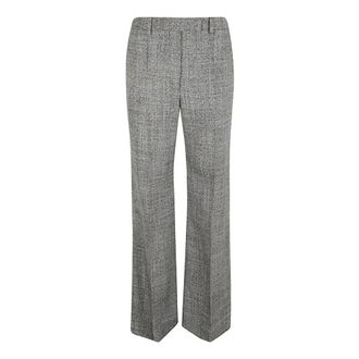 Valentino Garavani Wool Moulin&eacute; Trousers - female - Valentino Garavani - Straight Trousers - Gray - S - Trousers