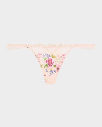 Lise Charmel Libertine en Fleurs Embroidered Tulle G-String