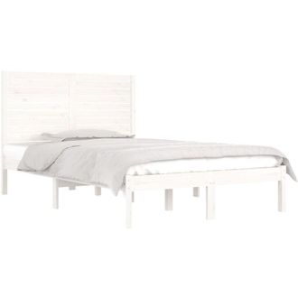 vidaXL Estructura De Cama De Madera Maciza Blanca 140x190 Cm Vidaxl
