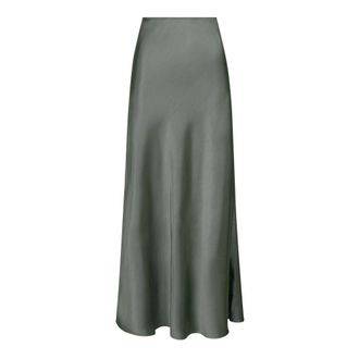 Neo Noir Falda Sateen - Verde Humo - Skirts - Mujer - Verde - 2XL