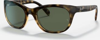 Ray-Ban Womens Rb4216 Square Sunglasses In Polished Havana, Dark Green