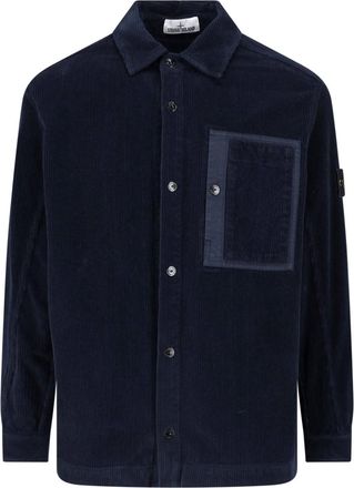 Stone Island Camicia In Velluto A Coste