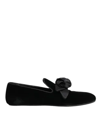 Dolce & Gabbana Mens Black Suede Cotton Rose Slip On Loafers Shoes Co+vi