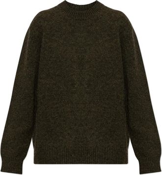 Jil Sander Oversized Wol Trui met Rolkraag - Dames - Ronde hals truien - Groen - XL - Wol - Truien & Vesten