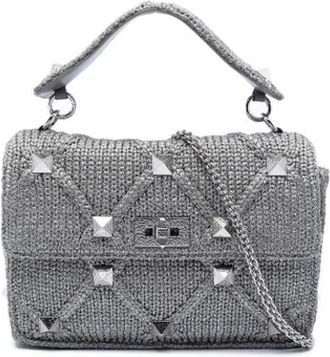 Valentino Pre-owned Gebreide Satchel - Dames - Vintage Handtas - Grijs - ONE Size - Vintage