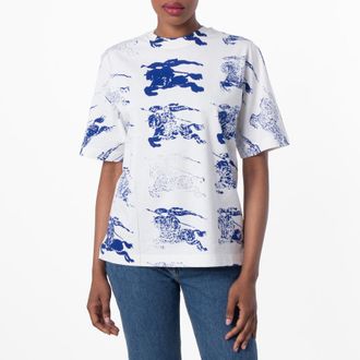 Burberry All Over EKD Print T-Shirt, Size XX-Small