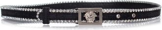Versace Pre-owned Womens Gianni canvas medusa belt with strass - Black - One Size