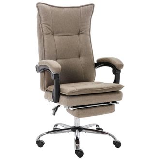 vidaXL Silla De Oficina De Tela Gris Taup&eacute; Vidaxl