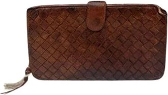 Bottega Veneta Pre-owned Wallets, female, Brown, Size: ONE SIZE Pre-owned Vintage Leather Wallet