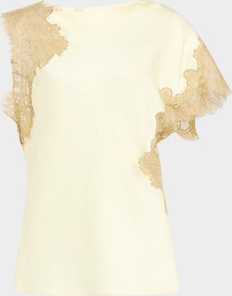 A.L.C. Alessia Satin and Lace Top