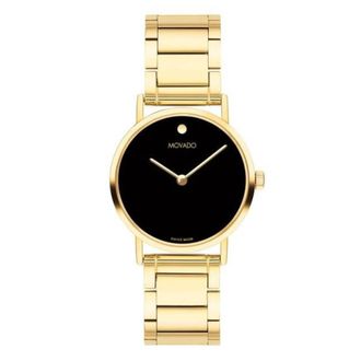 Movado Signature Quartz Black Dial Ladies Watch 0607603