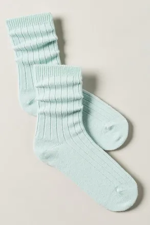 Hansel From Basel Ribbed Cashmere Blend Crew Socks
