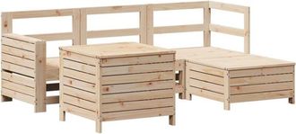vidaXL 5 Piece Garden Sofa Set Solid Wood Pine vidaXL